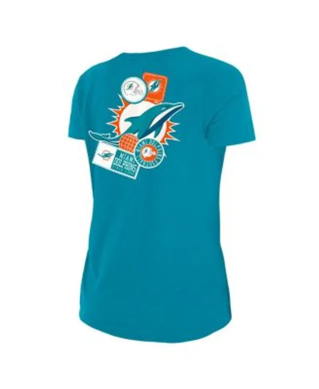 Nike Women's Miami Dolphins Orange and Aqua Football Pride Raglan