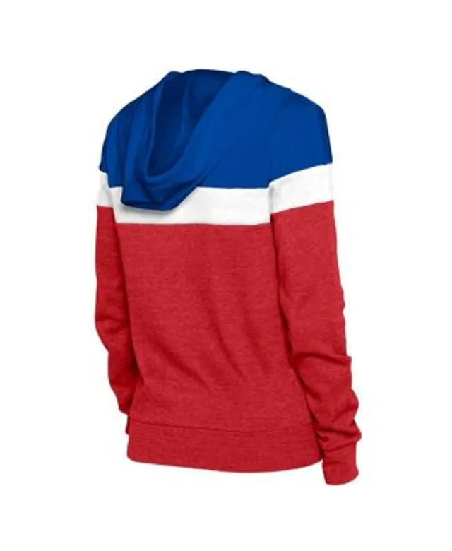 New Era Men's Red, Royal New England Patriots Colorblock Throwback Pullover  Hoodie