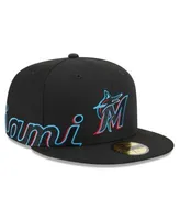 Men's New Era Stone/Black Miami Marlins Retro 59FIFTY Fitted Hat