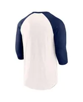 Men's Fanatics Branded White/Navy New York Yankees Backdoor Slider Raglan 3/4-Sleeve T-Shirt