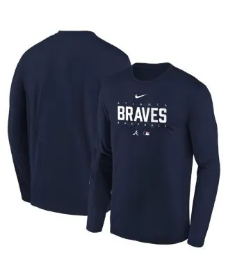 Outerstuff Youth Boys and Girls Heather Charcoal, Navy Atlanta Braves  Cooperstown Collection Raglan Tri-Blend Long Sleeve T-shirt