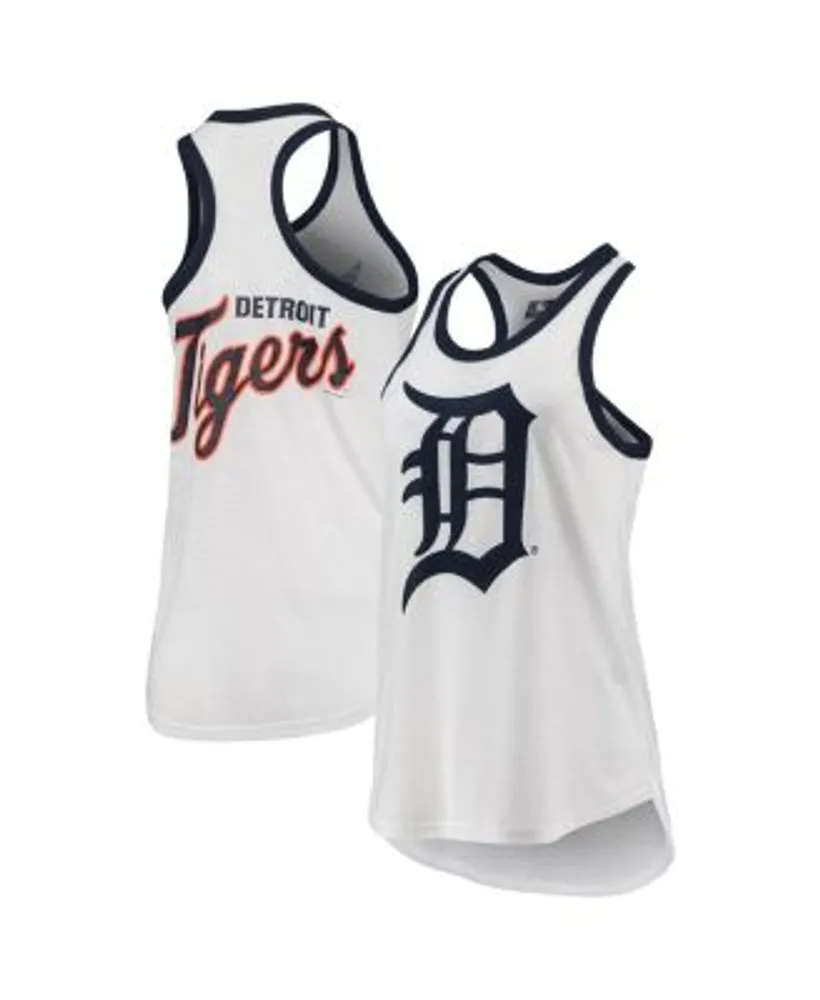 Women's New Era White Atlanta Braves Pinstripe Henley Racerback Tank Top