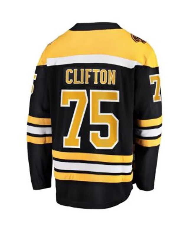 Men's Boston Bruins Connor Clifton Fanatics Branded Black Replica Player  Jersey
