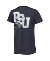 Boxercraft Penn State Nittany Lions Women's Cropped Retro Jersey Long Sleeve T-Shirt - Navy/Heathered Gray