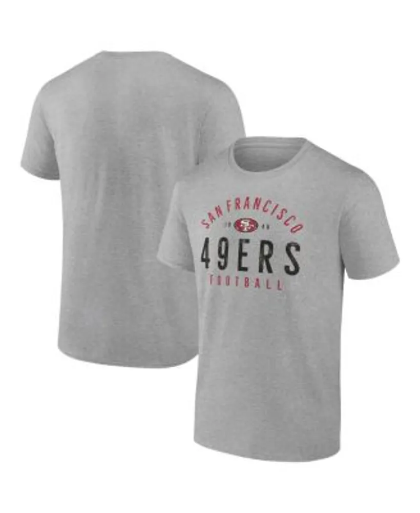 San Francisco 49ers Fanatics Branded Colorblock T-Shirt - Scarlet/Heathered  Gray