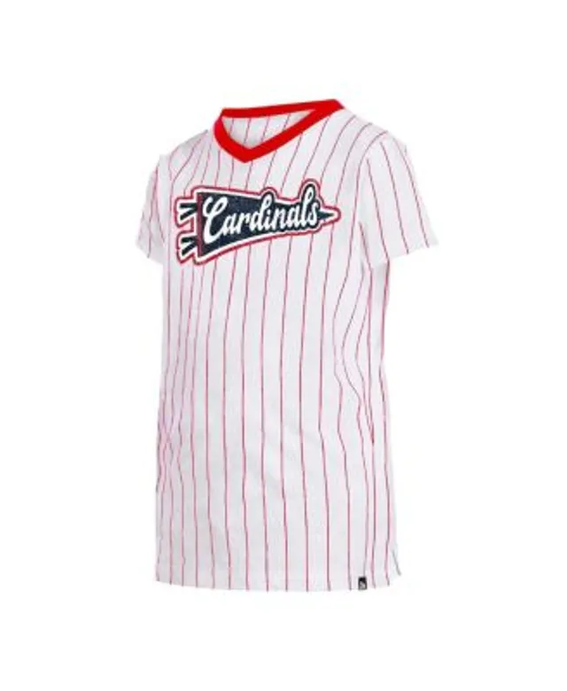 Outerstuff Girls Youth White New York Mets Ball Striped T-Shirt Size: Medium