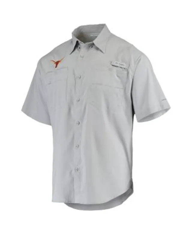 Men's Columbia Gray Texas Longhorns Super Slack Tide Button-Up Shirt