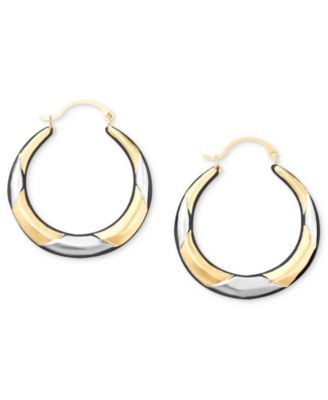 10k Two-Tone Gold Hoop Earrings