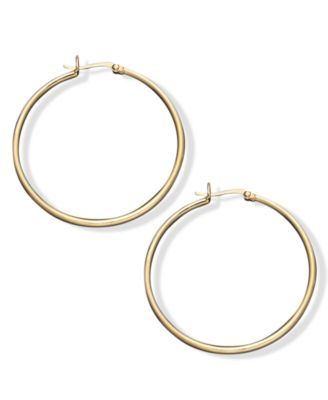 Large Hoop Earrings in 18k Gold Over Sterling Silver, 1.5"