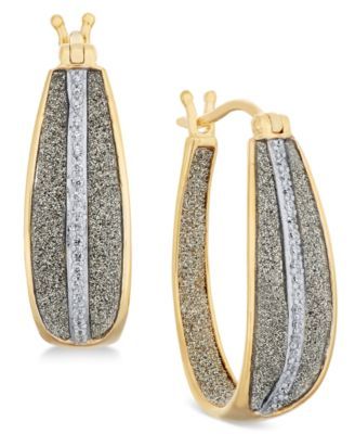Diamond Glitter Hoop Earrings (1/3 ct. t.w.) in 18k Gold over Sterling Silver