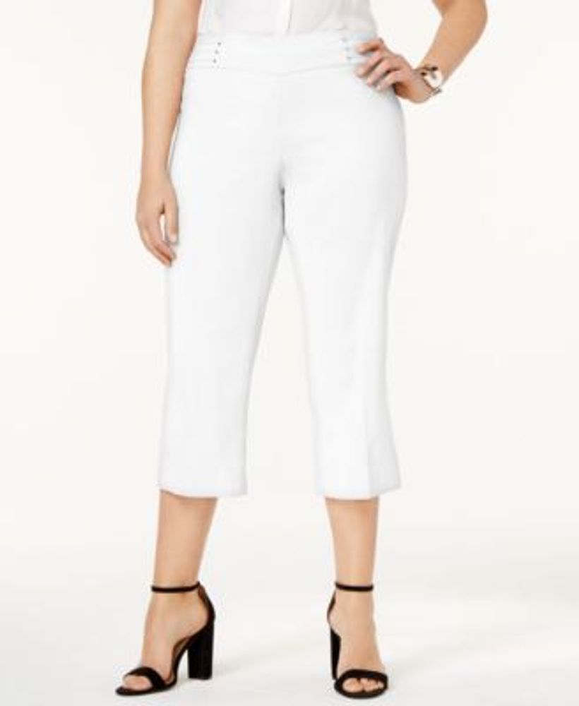 JM Collection Plus Tummy Control Pull-On Capri Pants, Created for Macy's |  Connecticut Post Mall