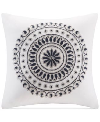 Fleur 18" Square Embroidered Decorative Pillow