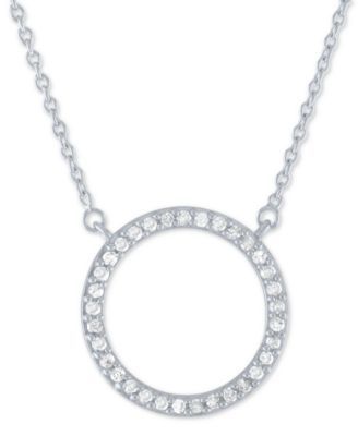 Diamond Circle Pendant Necklace (1/4 ct. t.w.) in Sterling Silver