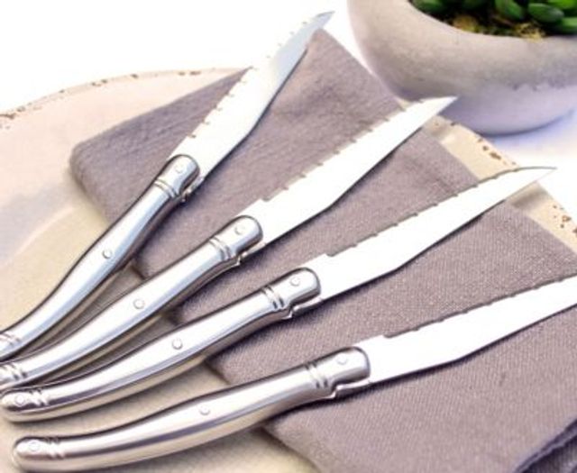 French Home Set of 4 Laguiole Neutral Tones Steak Knives