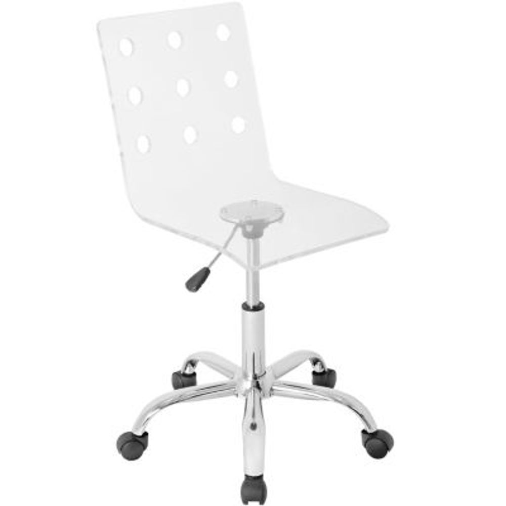 Swiss Adjustable Office Chair with Swivel in Clear Acrylic