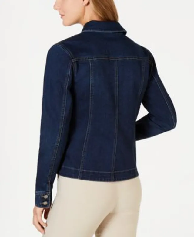 Charter Club Floral Jacquard Denim Jacket, Created for Macy's - Macy's