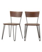 Grandby Acacia Wood Dining Chairs in Walnut, Set of 2