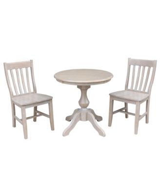 30" Round Top Pedestal Table- With 2 Cafe Chairs
