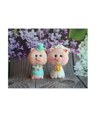 Sugar High Bride and Groom Piggy Canvas Art