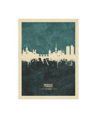 Michael Tompsett Prague (Praha) Czech Republic Skyline Teal Canvas Art