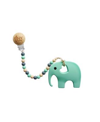 3 Stories Trading Tiny Teethers Infant Silicone Pacifier Clip With Large Removable Teether, Elephant
