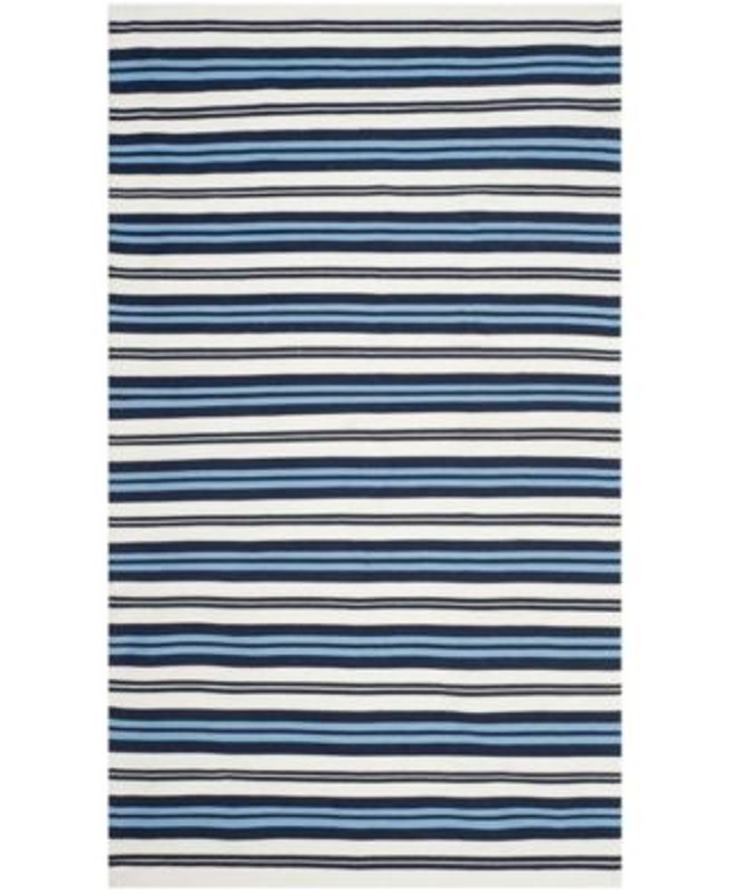 Lauren Ralph Lauren Leopold Stripe LRL2462B White and French Blue 9' X 12' Area  Rug | Connecticut Post Mall