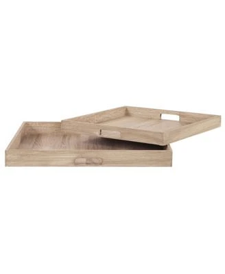 Square Wooden Trays - Set of 2