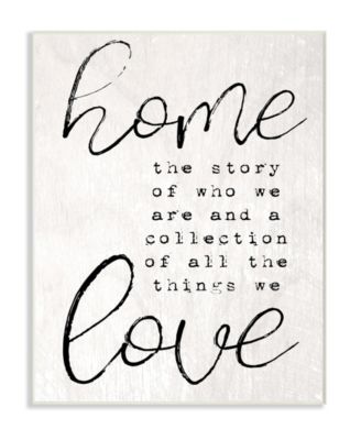 Home and Love - Story of Who We Are Wall Plaque Art, 12.5" x 18.5"