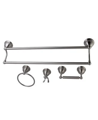 Restoration 4-Pc. Dual Towel Bar Bathroom Hardware Set in Brushed Nickel