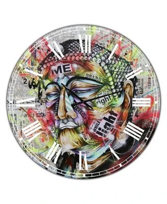 Street Art Graffiti Holy Man Large Modern Wall Clock - 36 x 36