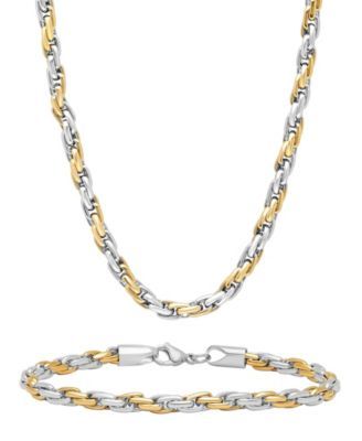 Men's Rope Link Bracelet and Necklace Set