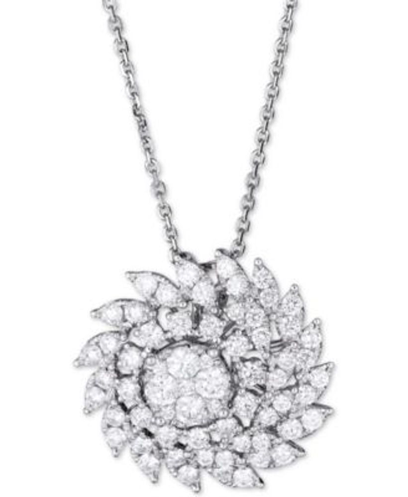 Macy's, Jewelry, Diamond Swirl Heart Pendant Necklace