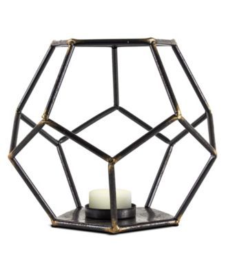 American Art Decor Geometric Tealight Candle Holder Hexagonal Table Top Sculpture