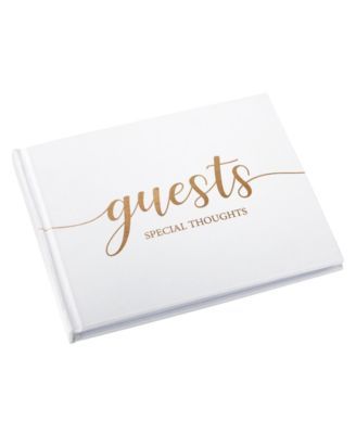 Minimalist Simple Elegant Chic Wedding Registry Guestbook with Gold-Tone Writing