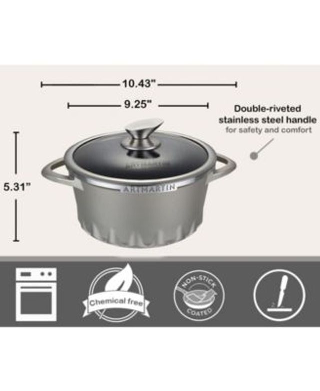 Amercook Aluminum Round Deep Fry Pan, Skillet with Induction Buttom 8.7