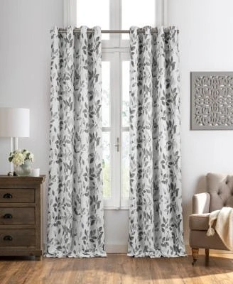 Avalon Botanical Print 52" x Blackout Curtain Panel