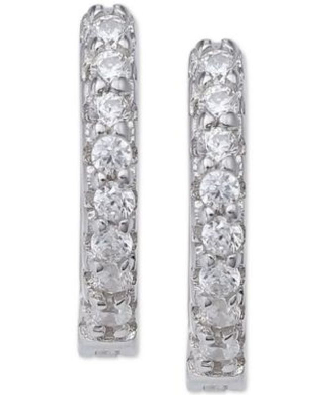 Giani Bernini Cubic Zirconia Baguette Cross Stud Earrings in Sterling  Silver, Created for Macy's