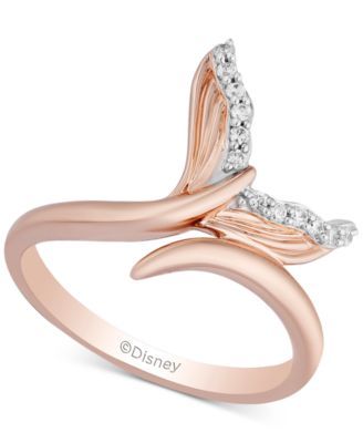 Enchanted Disney Diamond Ariel Mermaid Tail Ring (1/20 ct. t.w.) in 14k Rose Gold