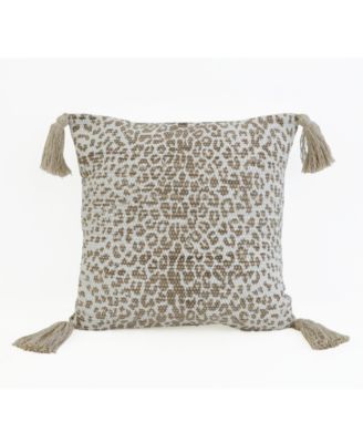 20x20 Violetta Cheetah Pillow in White Pepper