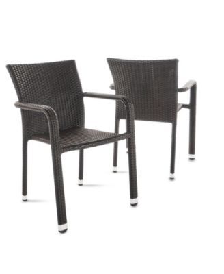 Dover Outdoor Armed Stack Chairs with Frame, Set of 2