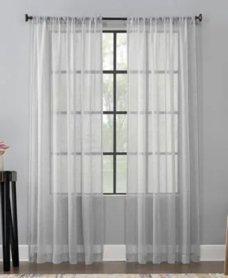 Celeste 52" x Textured Linen Blend Sheer Curtain Panel