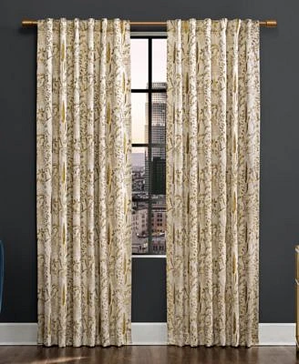 Aubry 52" x Shimmering Floral Blackout Curtain Panel