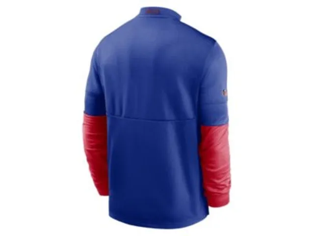 Men's Nike Royal/Red Buffalo Bills Sideline Player Quarter-Zip Hoodie