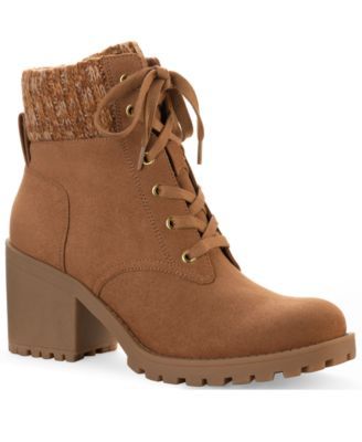 Romina Lace-up Hiker Booties, Created for Macy's