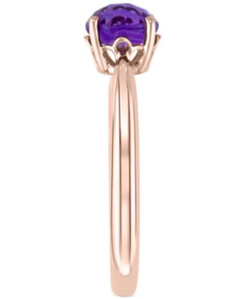 EFFY® Amethyst Solitaire Ring (3/4 ct. t.w.) in 14k Rose Gold
