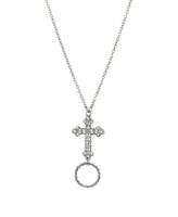Women's Pewter Cross Eyeglass/Badge Holder Necklace