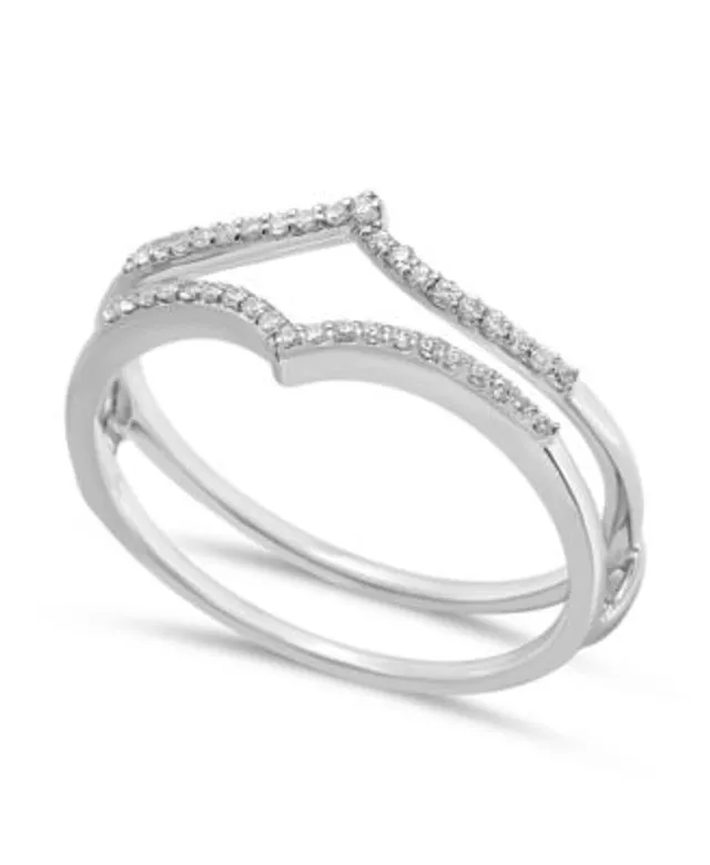 Macy's Diamond Curved Overlapped Solitaire Enhancer Ring Guard (1 ct. t.w.)  in 14k White Gold