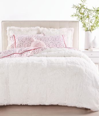 Shaggy Faux Fur Comforter Set, Created for Macy's