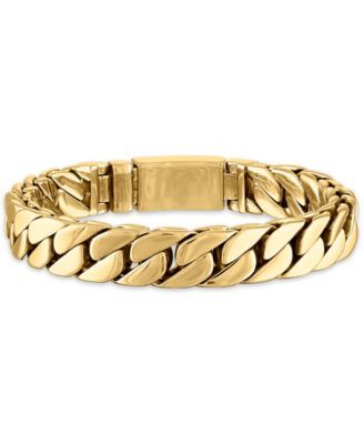Curb Link Chain Bracelet Gold-Tone Ion-Plated Stainless Steel, Created for Macy's (Also Steel)