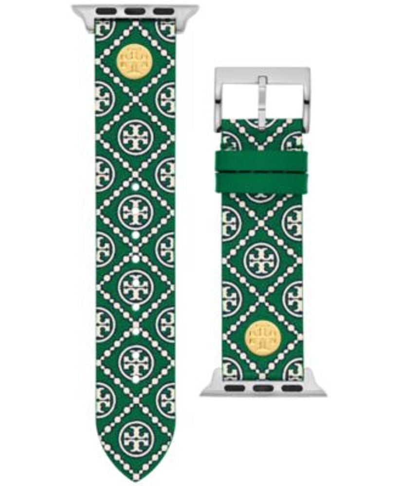 Women's Green Medallion Print Band For Apple Watch® Leather Strap 38mm/40mm